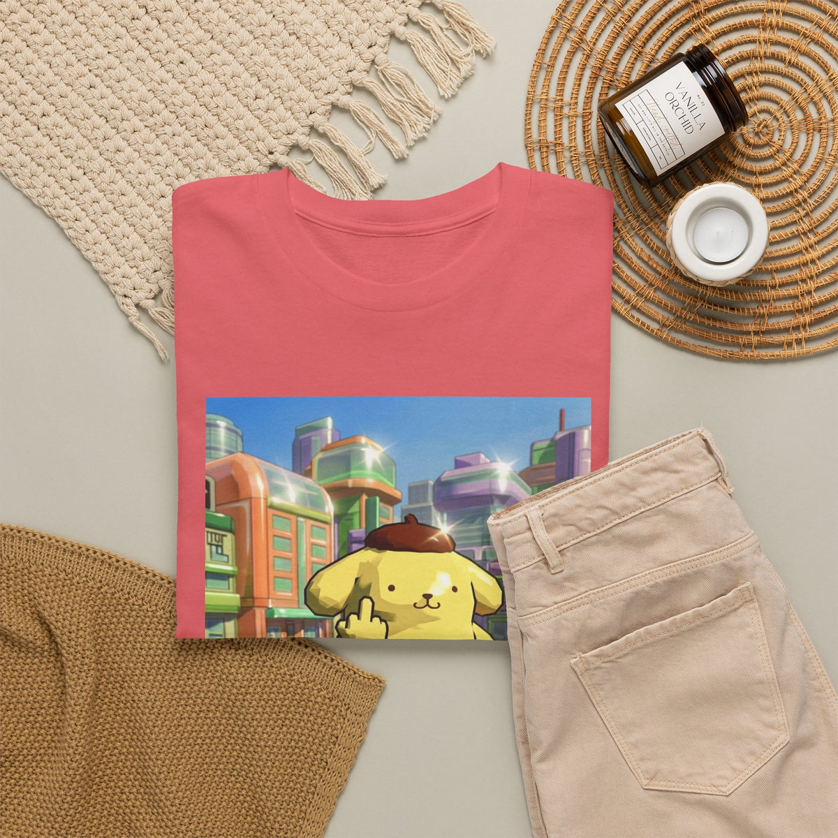 Pompompurin Flipping Bird Skate Park Tee