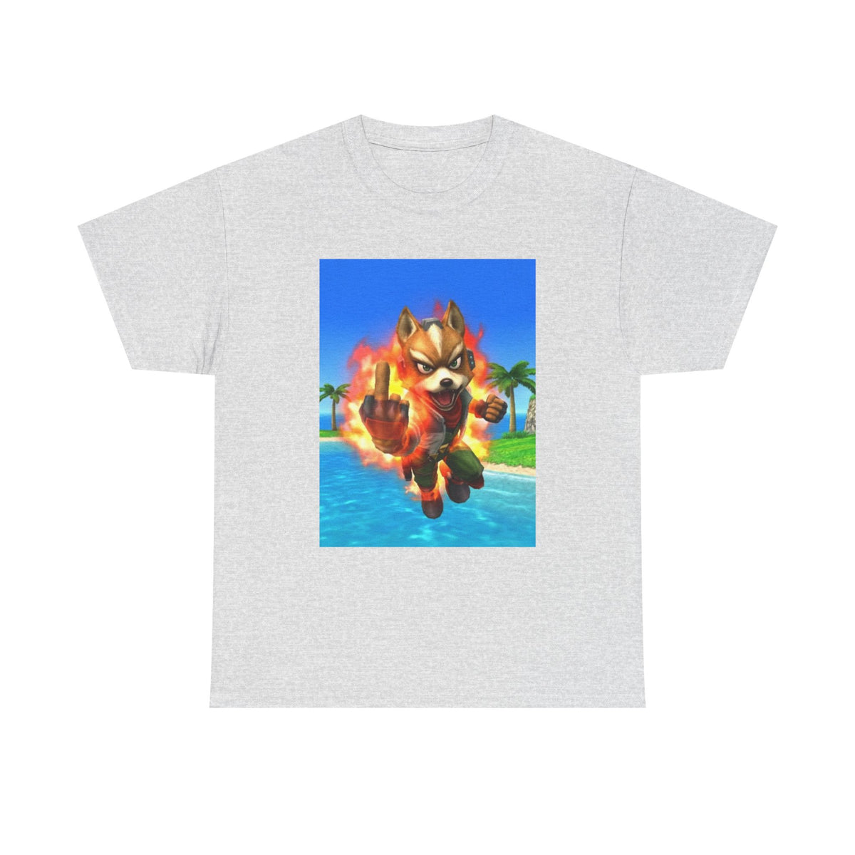 Fiery Fox Middle Finger Beach Tee