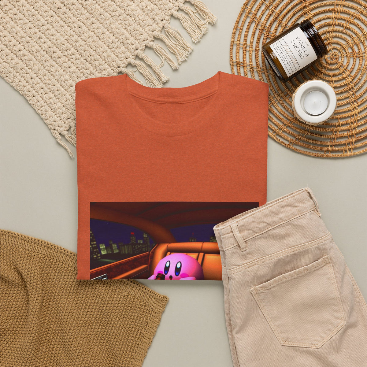 Kirby Sipping Lean In The Car Tee