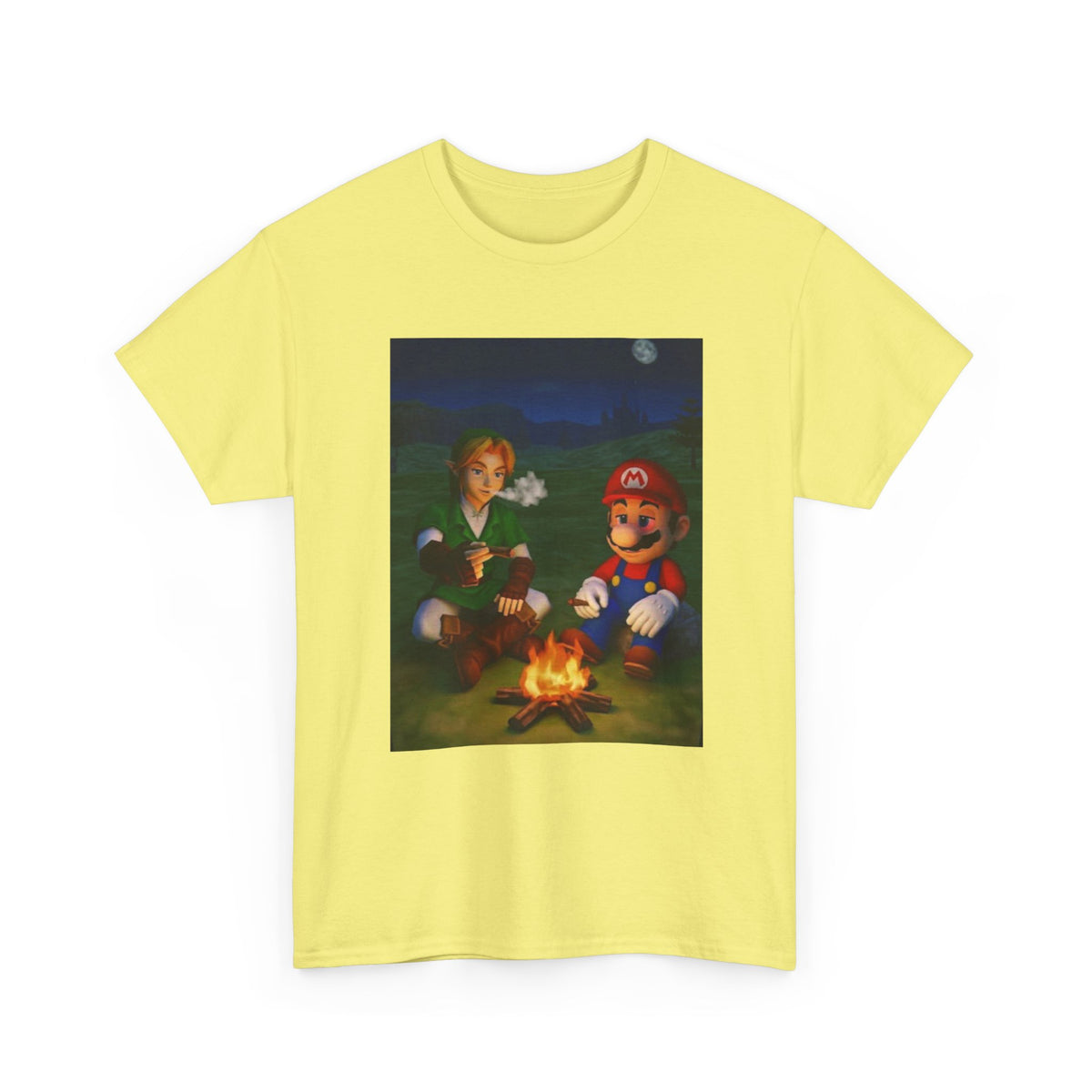 Link and Mario Campfire Smoke Session Tee