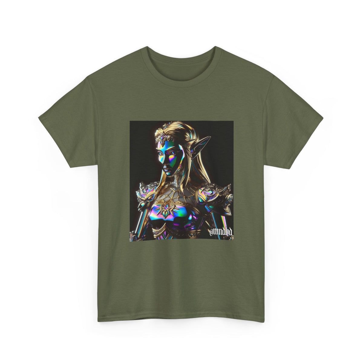 Iridescent Elven Warrior Princess Chrome Tee