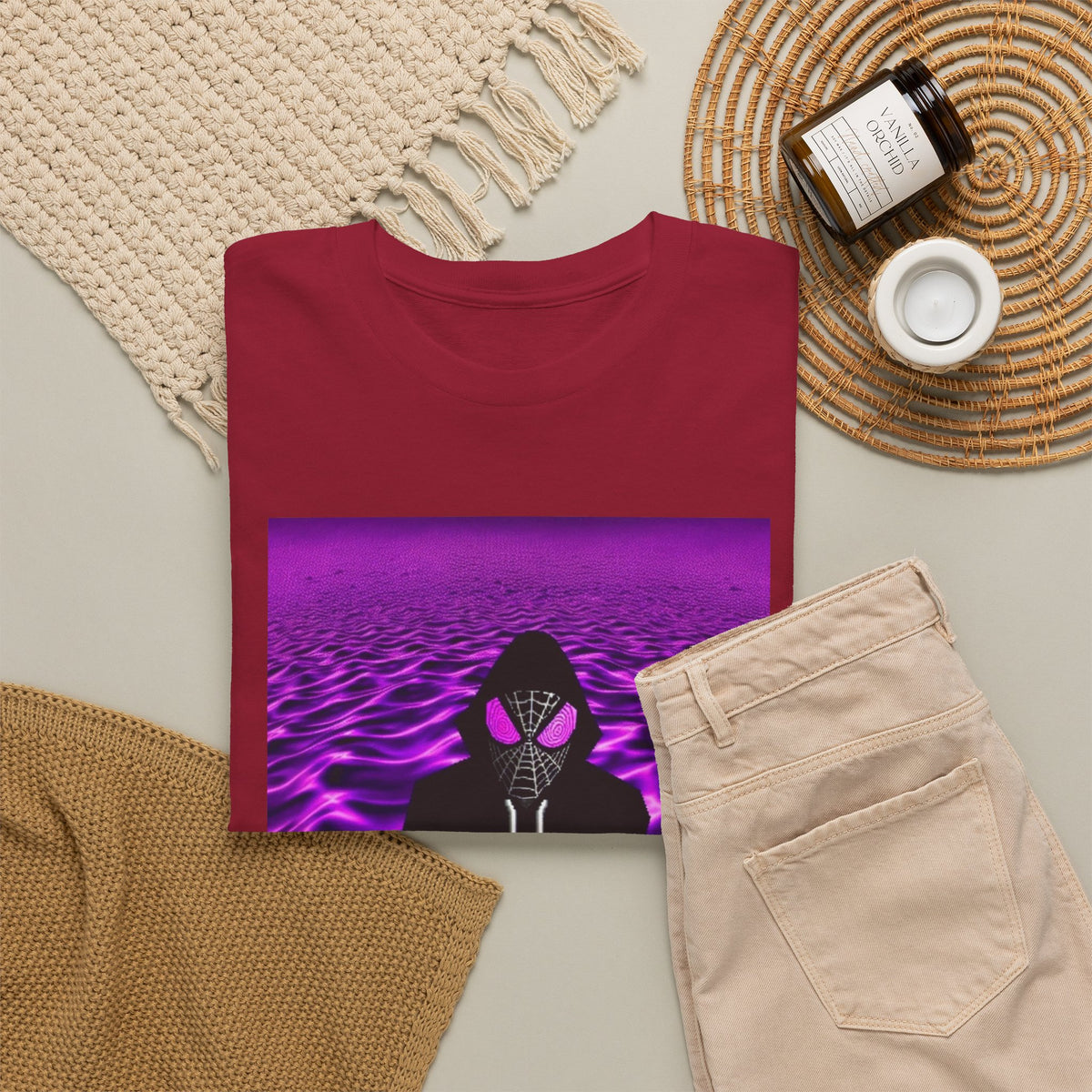 Spider-Hoodie With Purple Swirls Tee