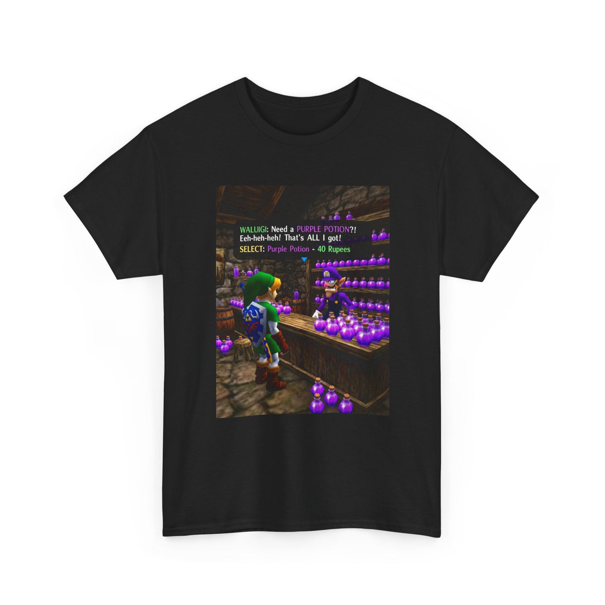 Waluigi Sells Purple Potions To Link