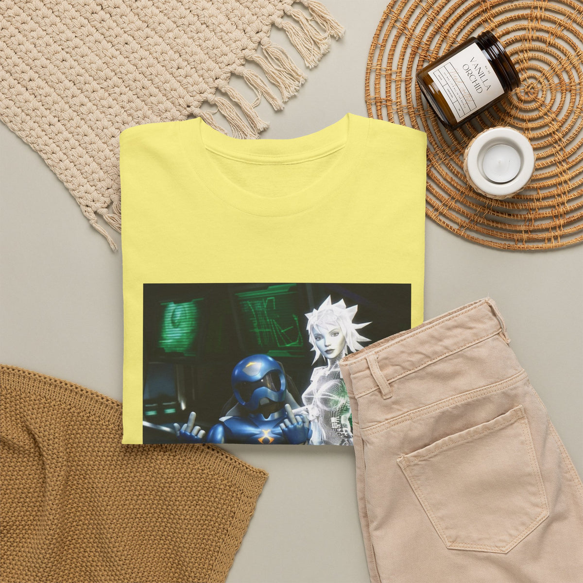 Cyborg & Hologram Flipping The Bird Tee