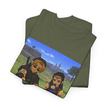 Dark Link And Dark Zelda Chilling Campfire Tee