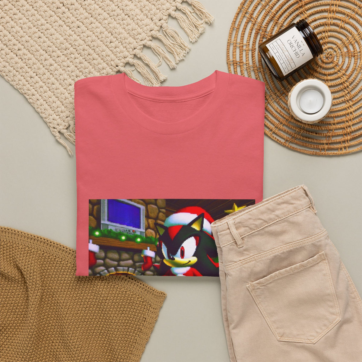 Shadow The Hedgehog Christmas Drip Tee