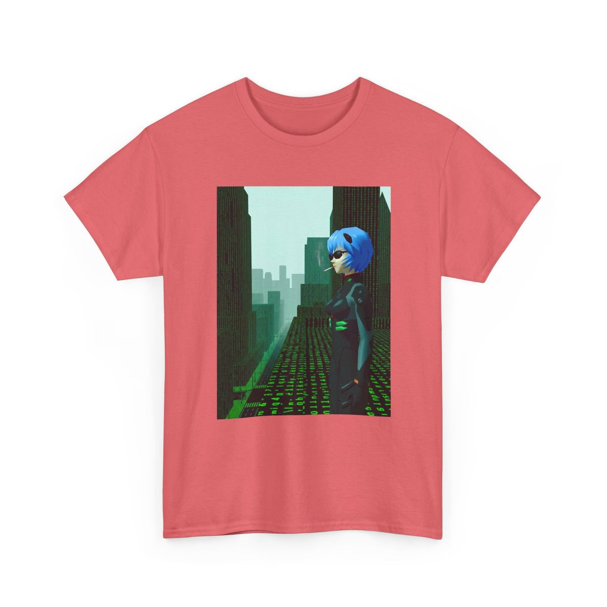 Neon Genesis Smoking Anime Girl Matrix Tee