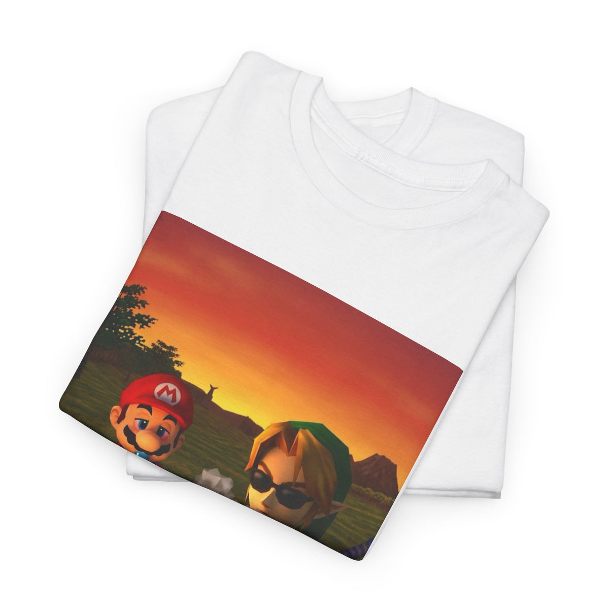 Mario and Link Chilling by Campfire