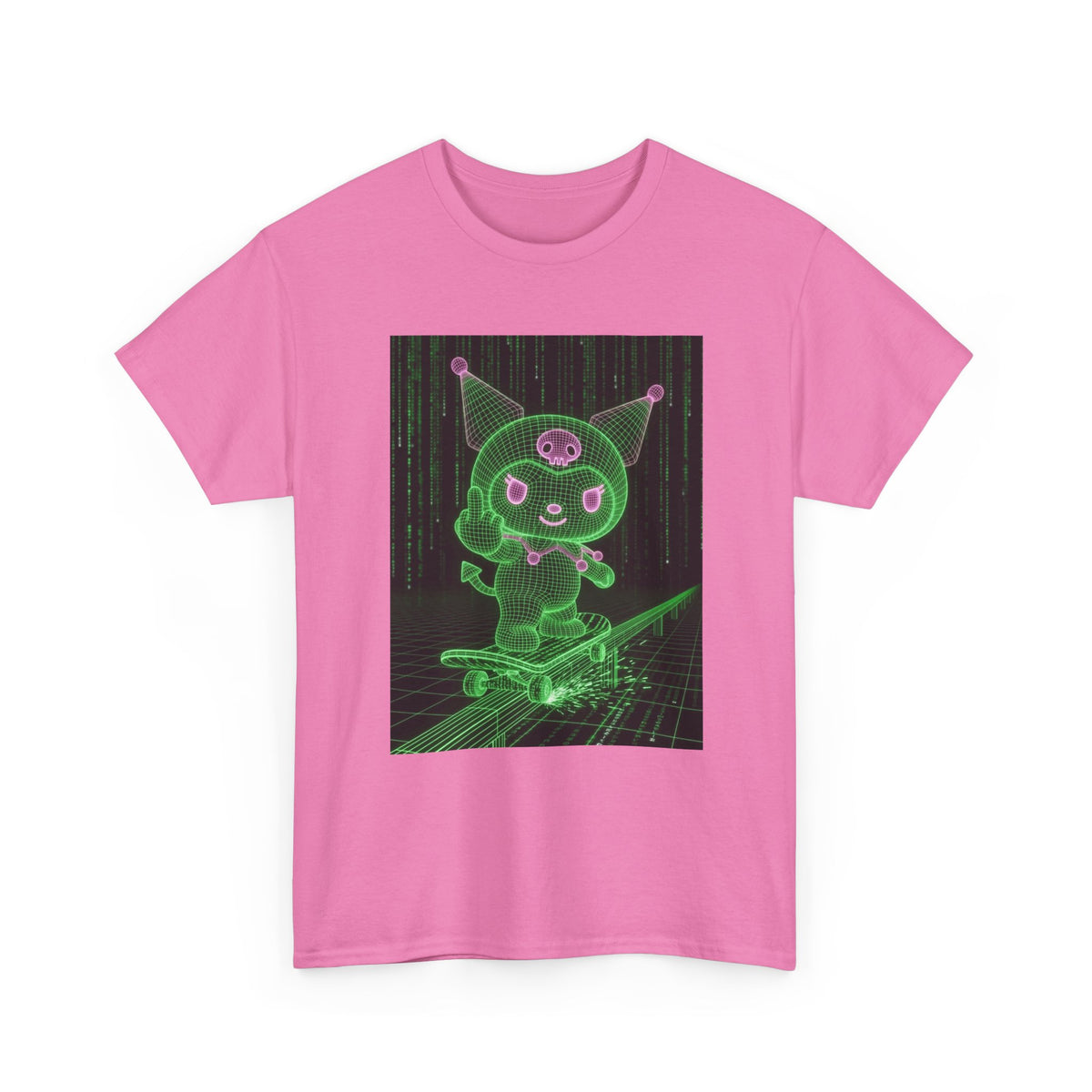 Kuromi Matrix Glitch Skateboard Flip Tee