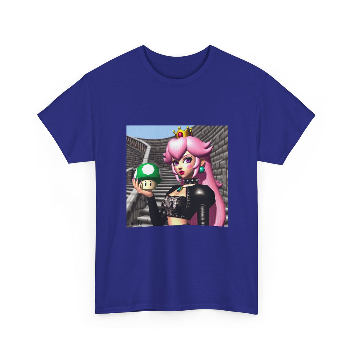 Goth Peach Holding A Green Mushroom Tee