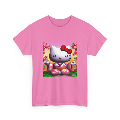 Kitty Meditating and Flipping Bird Tee