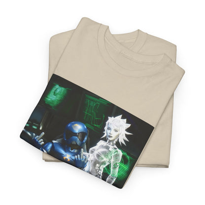 Cyborg & Hologram Flipping The Bird Tee