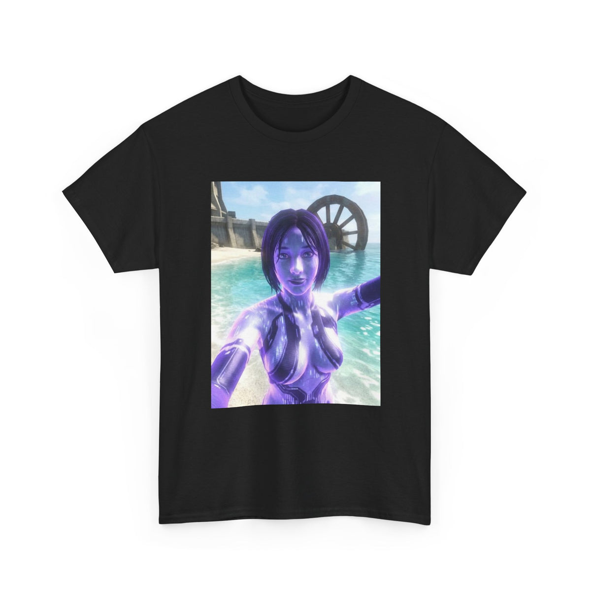 Holographic AI Taking Beach Selfie Tee