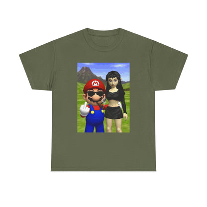 Edgy Mario & Malon Flipping Off Tee
