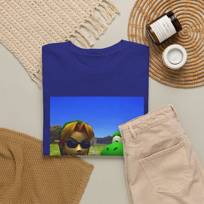 Link And Yoshi Smoking With Attitude Tee