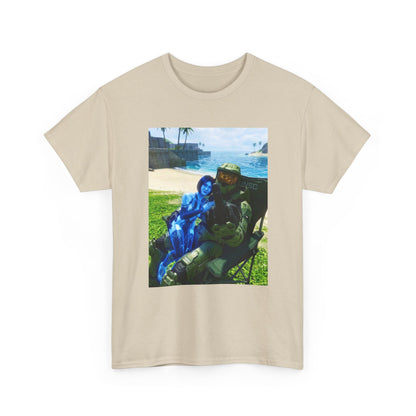 Master Chief And Cortana Beach Chill Tee