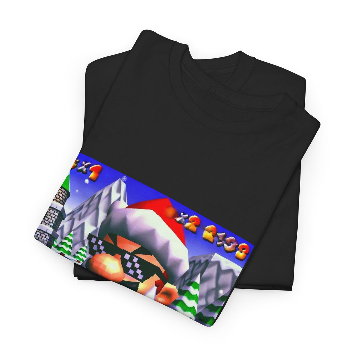 Deal With It Santa Mario Smoking Blunt Tee