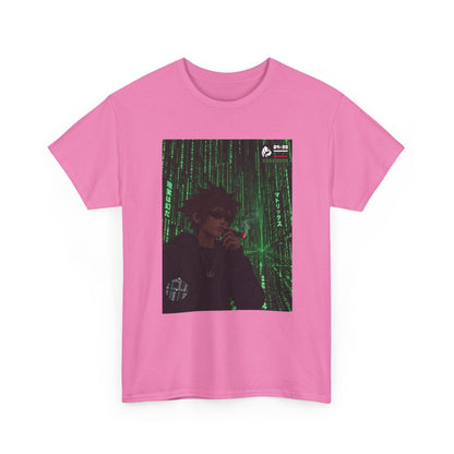 Anime Character Smoking Cigar In Matrix Tee