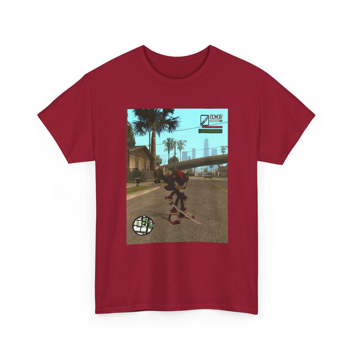 Shadow The Hedgehog Katana Wielding in Grove Street Tee