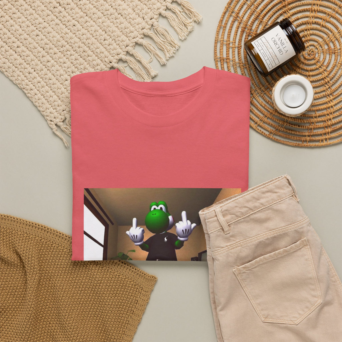 Yoshi Flipping Off In The Living Room Tee