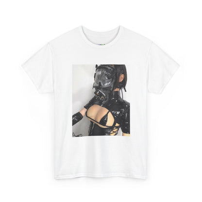 Figure Wearing Gas Mask Tee