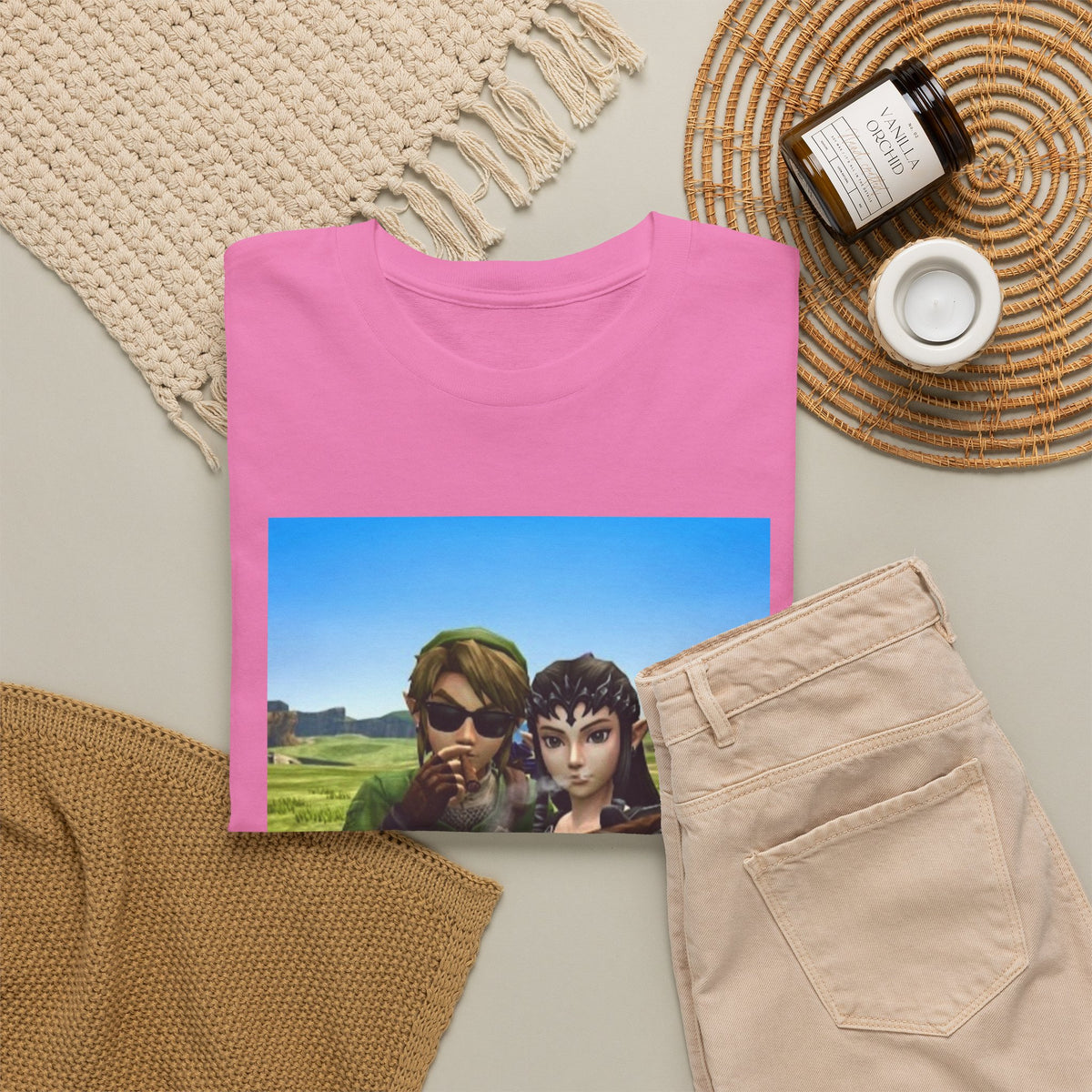 Link And Zelda Smoking Cigars Tee