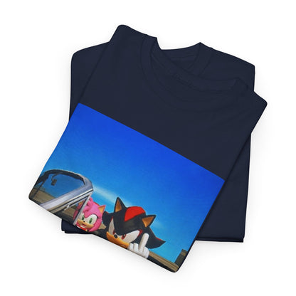 Shadow and Amy Flipping Off The World Tee