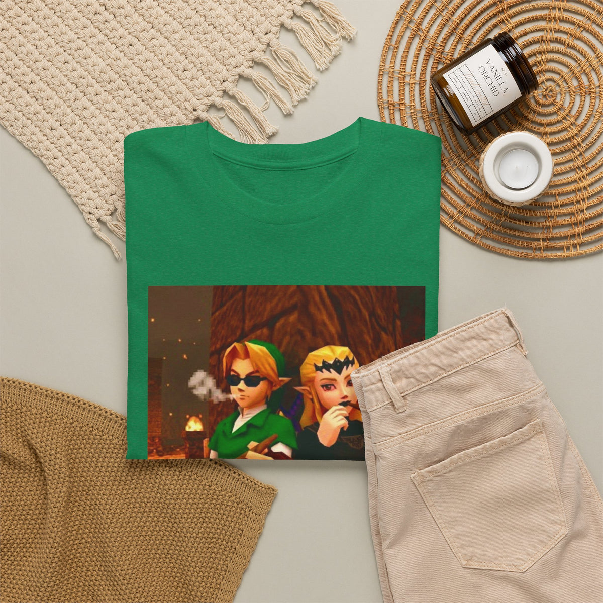 Link and Zelda Chillin' With Cigars Tee