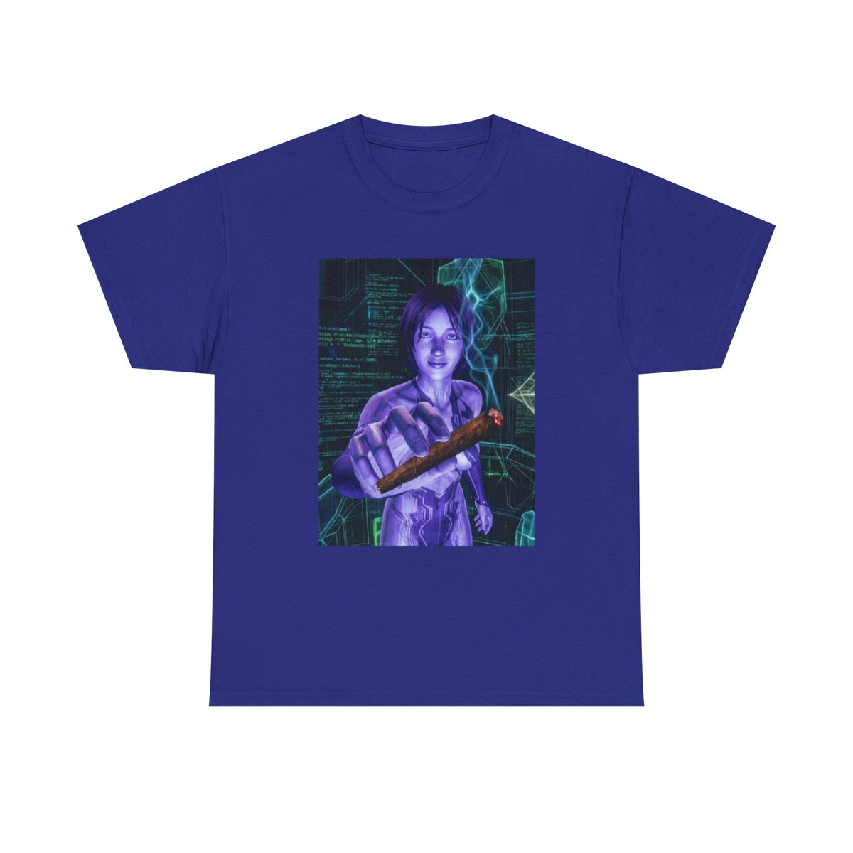 AI Cyber Girl Offering Blunt Tee