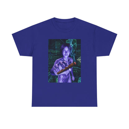 AI Cyber Girl Offering Blunt Tee