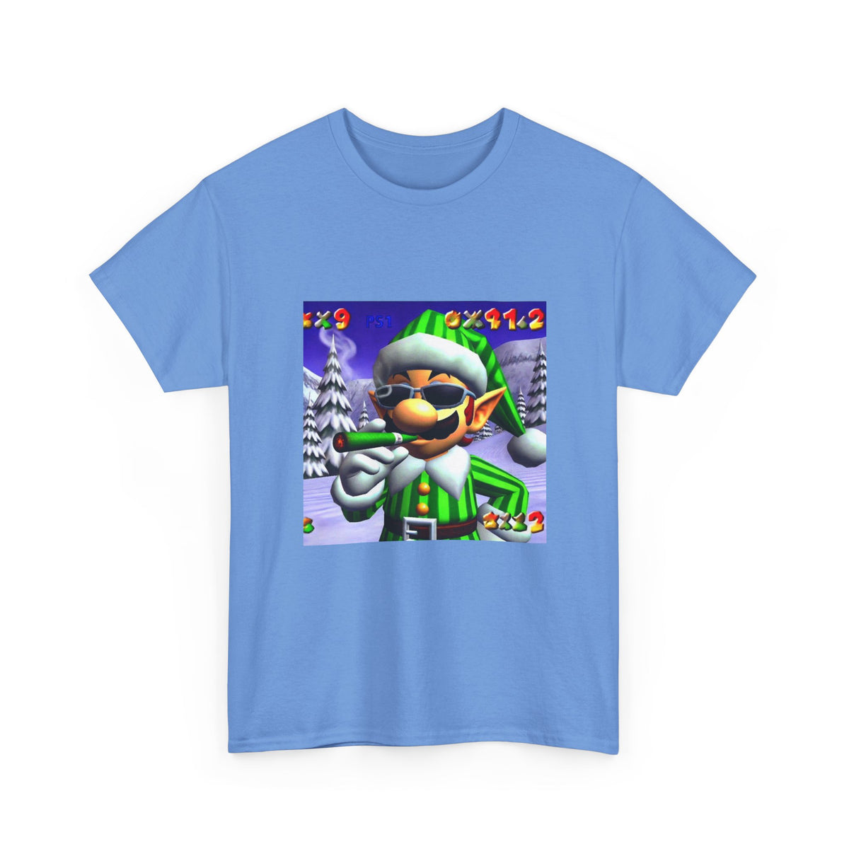 Elf Mario Smoking In Snowy Mountains