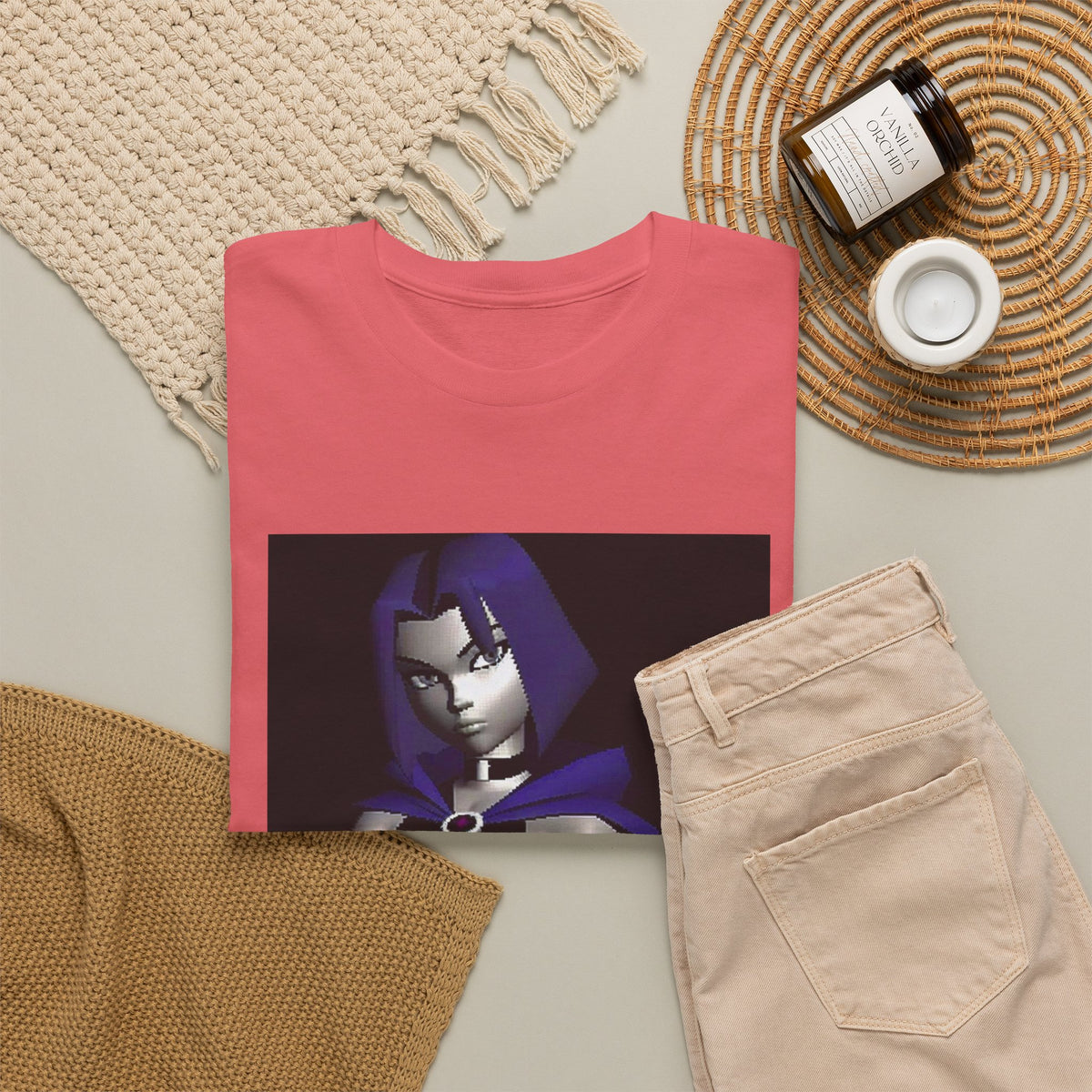 Pixelated Raven Standing Arms Crossed Tee