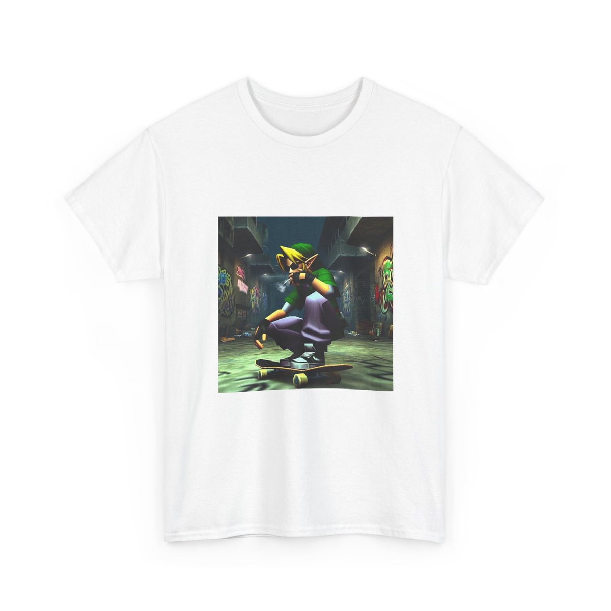 Street Link Smoking On Skateboard Tee