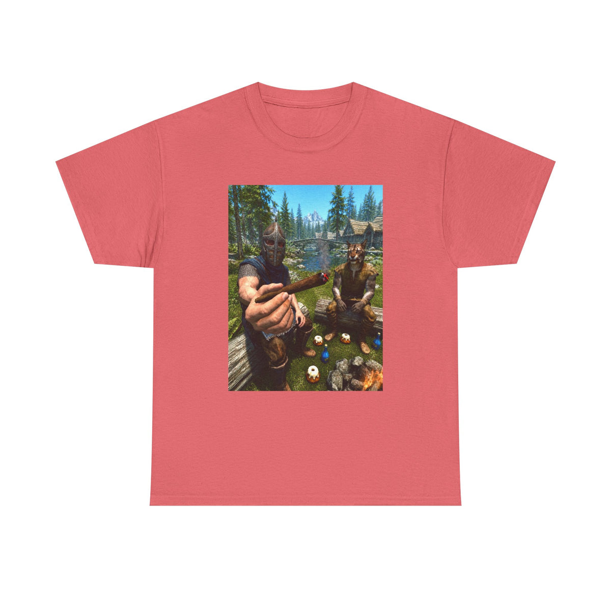 Dragonborn Khajiit Blazing In Skyrim Tee
