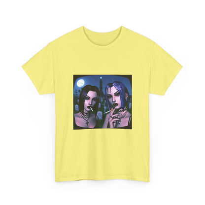 Gothic Gals Smoking In Cemetery Tee