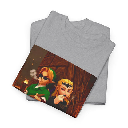 Link and Zelda Chillin' With Cigars Tee