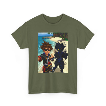 Sora And Dark Form Flipping Off At The Beach