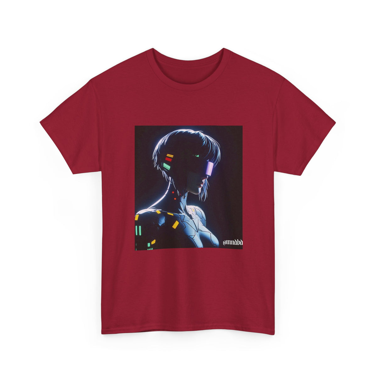 Cybernetic Enigmatic Figure Glowing In Darkness