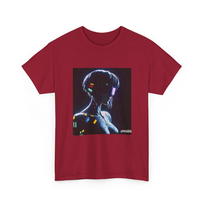 Cybernetic Enigmatic Figure Glowing In Darkness