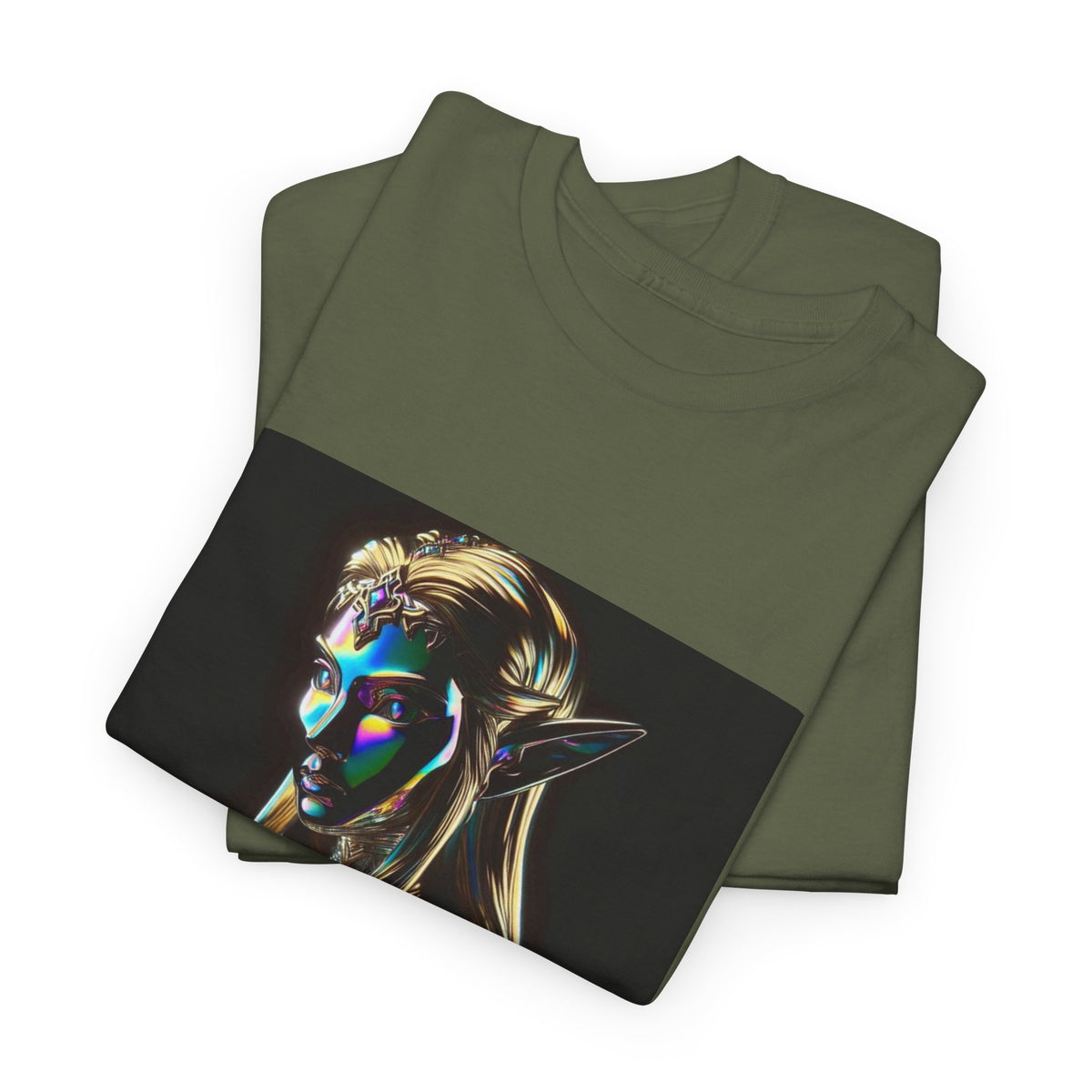Iridescent Elven Warrior Princess Chrome Tee