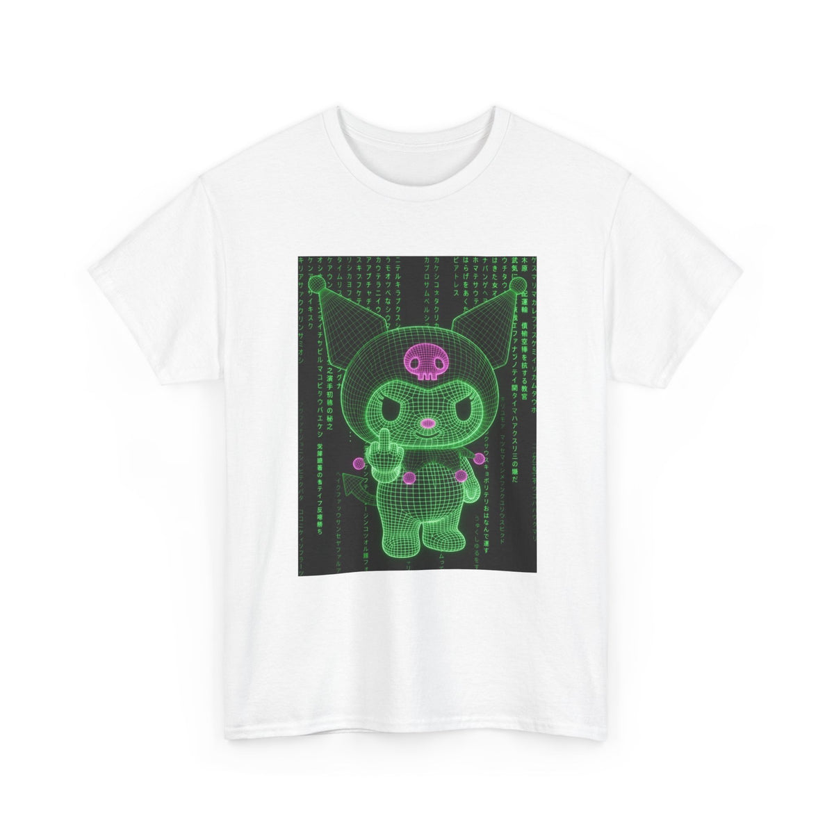 Wireframe Kuromi Flipping The Bird Tee