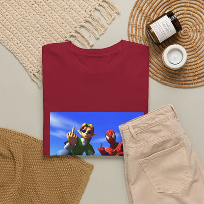 Link And Spider-Man Flipping The Bird