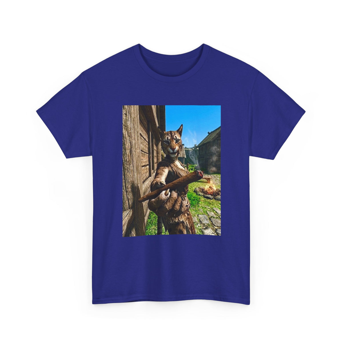 Feline Warrior Igniting Blunt Campfire Tee