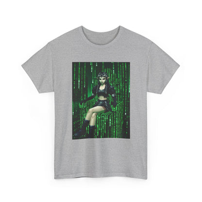 Cyberpunk Elf Queen In The Matrix City Tee