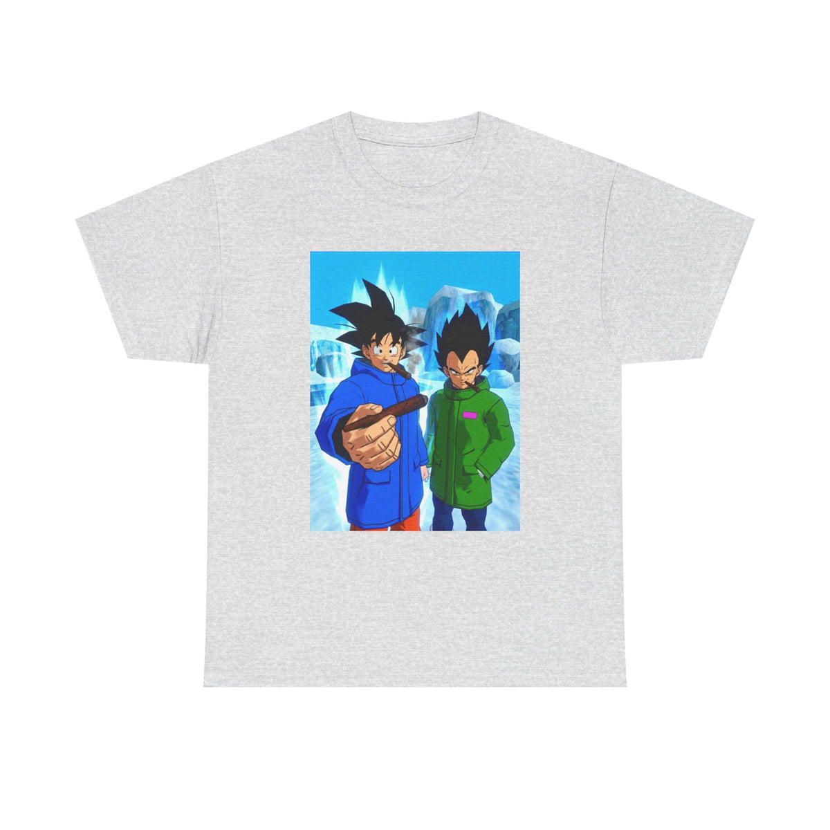 Goku and Vegeta Chilling in Icy Scene Tee