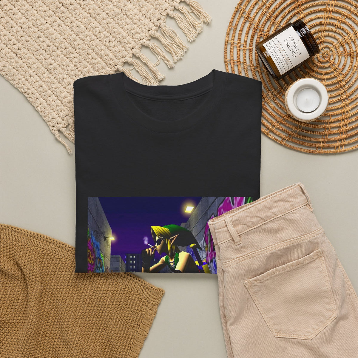 Edgy Link Smoking In Alley Tee
