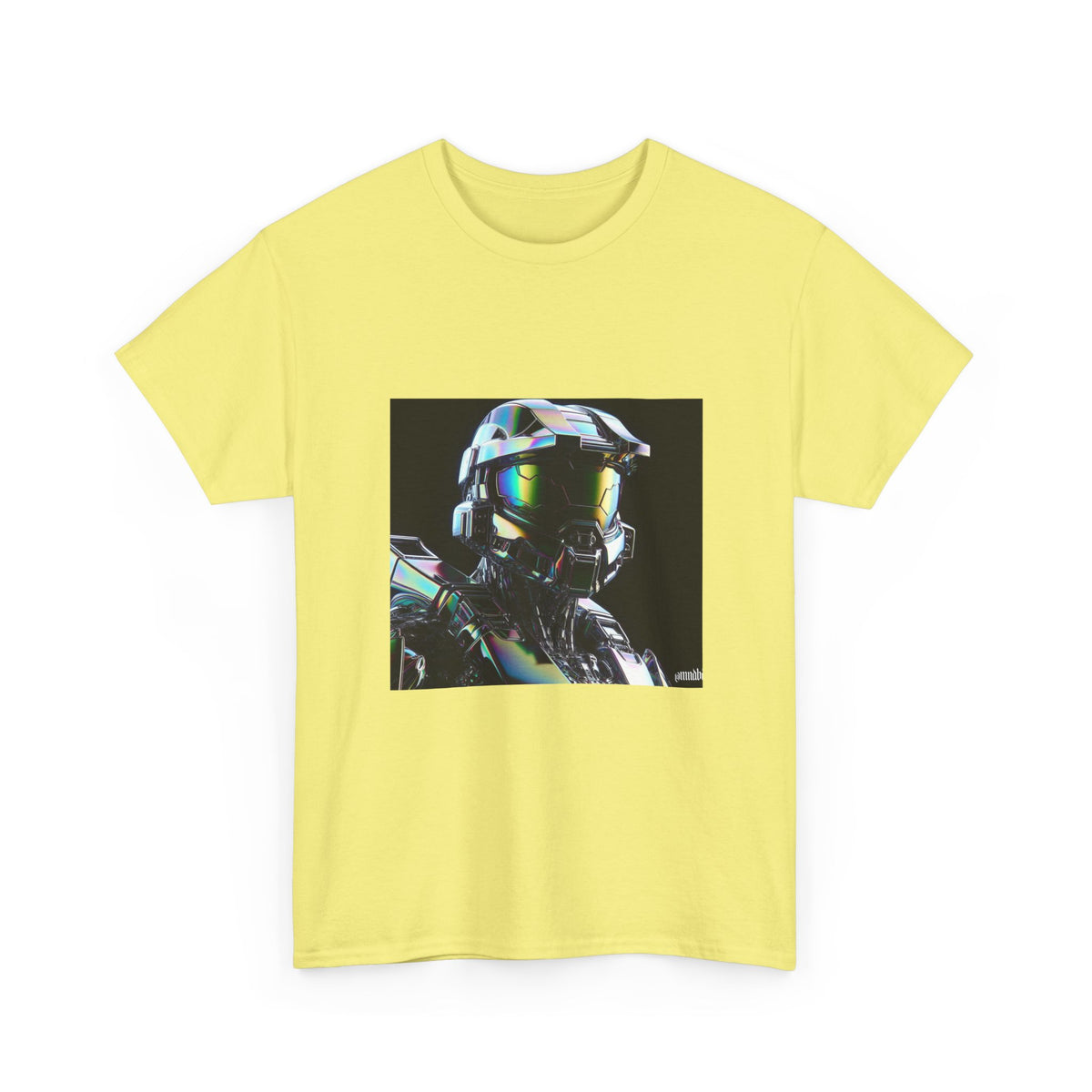 Holographic Cybernetic Sentinel Chrome Helmet Tee