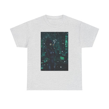 Cyberpunk Smoker In Neo-Tokyo Tee