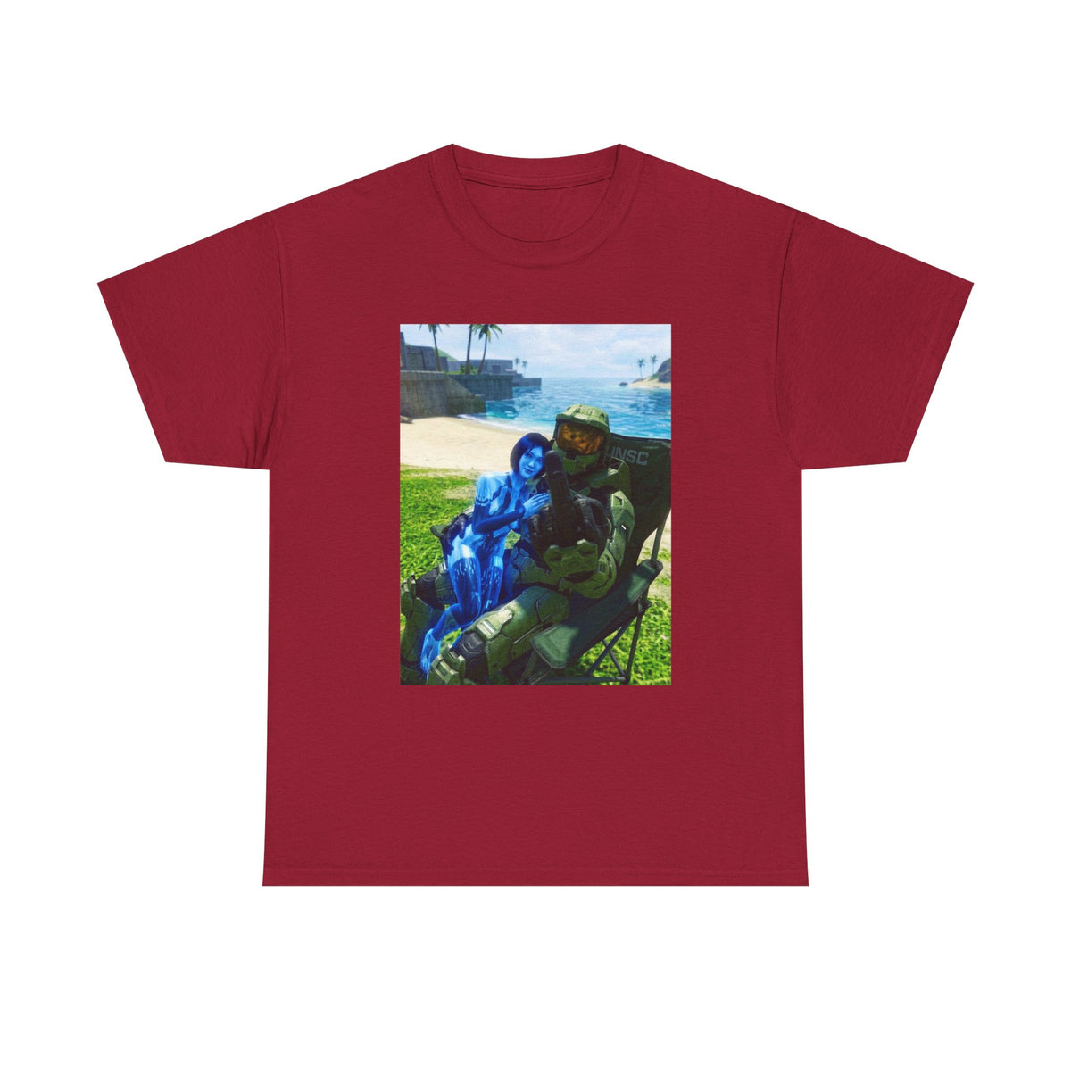 Master Chief And Cortana Beach Chill Tee