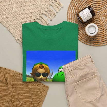 Link And Yoshi Flipping Off The World